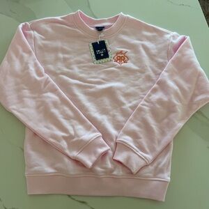 Roller Rabbit Light Pink Crewneck Sweatshirt with Embroidered Logo XXS